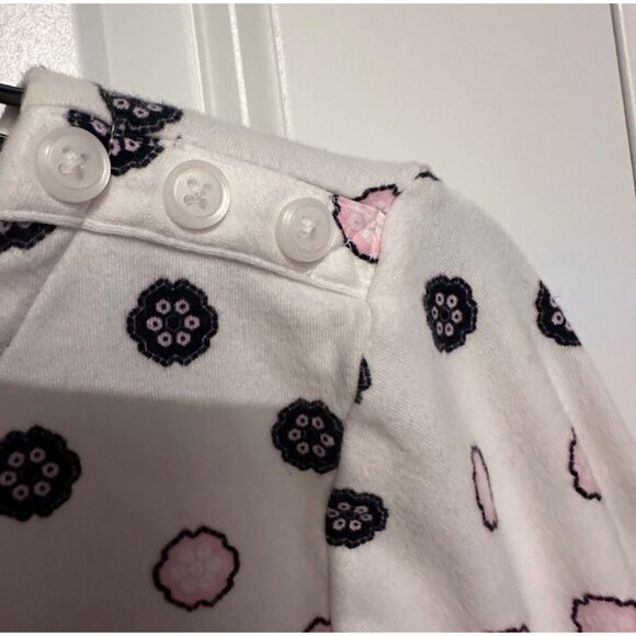 Charter Club Womens White & Pink Polka Dot 3/4 Sleeve Top Button Shoulder 100% S - Picture 5 of 7